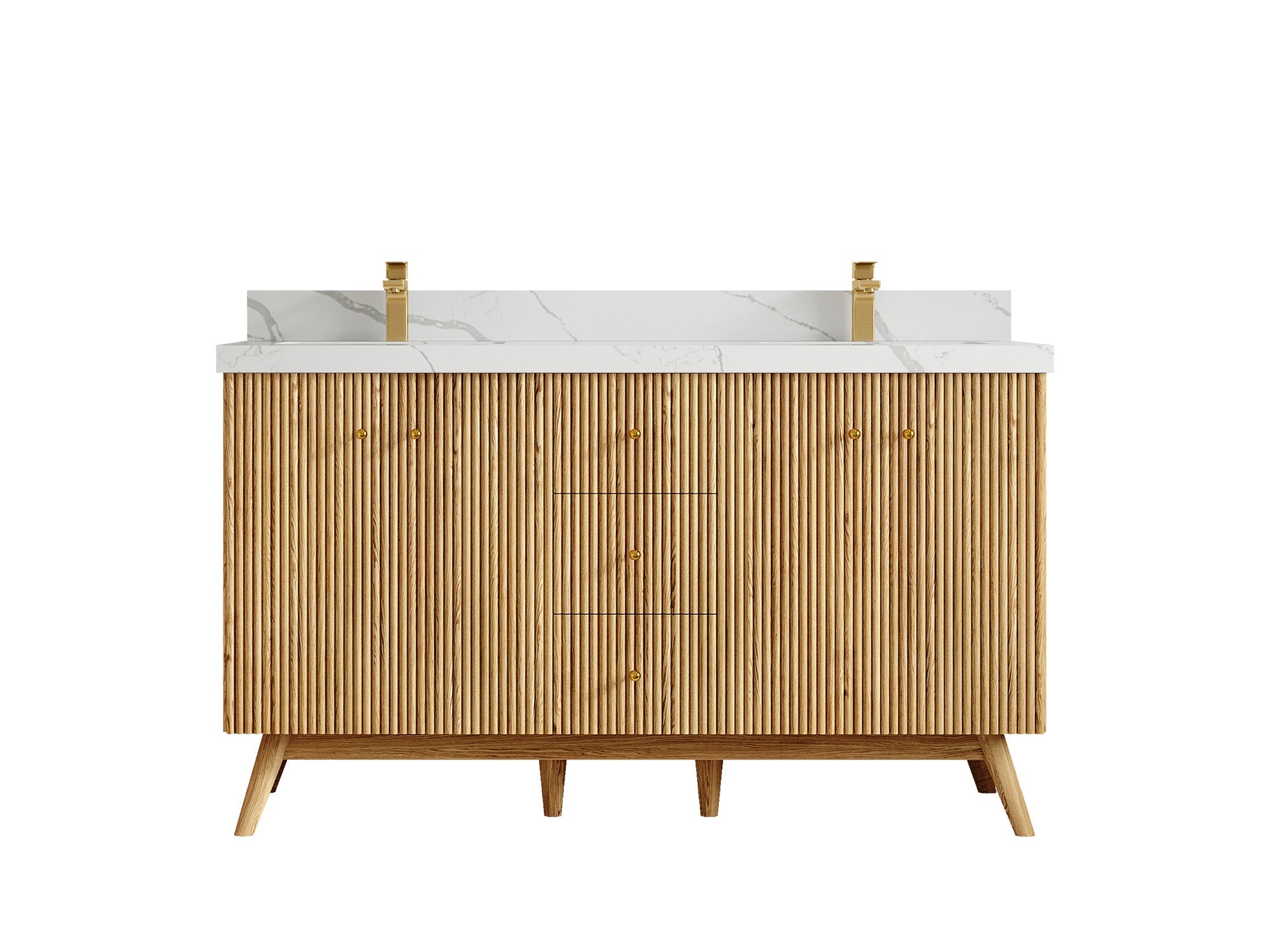 Pasadena White Oak 60 in. W x 22 in. D Double Sink Bathroom Vanity - Willow Bath and Vanity