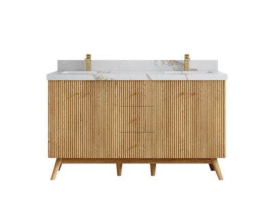Pasadena White Oak 60 in. W x 22 in. D Double Sink Bathroom Vanity - Willow Bath and Vanity