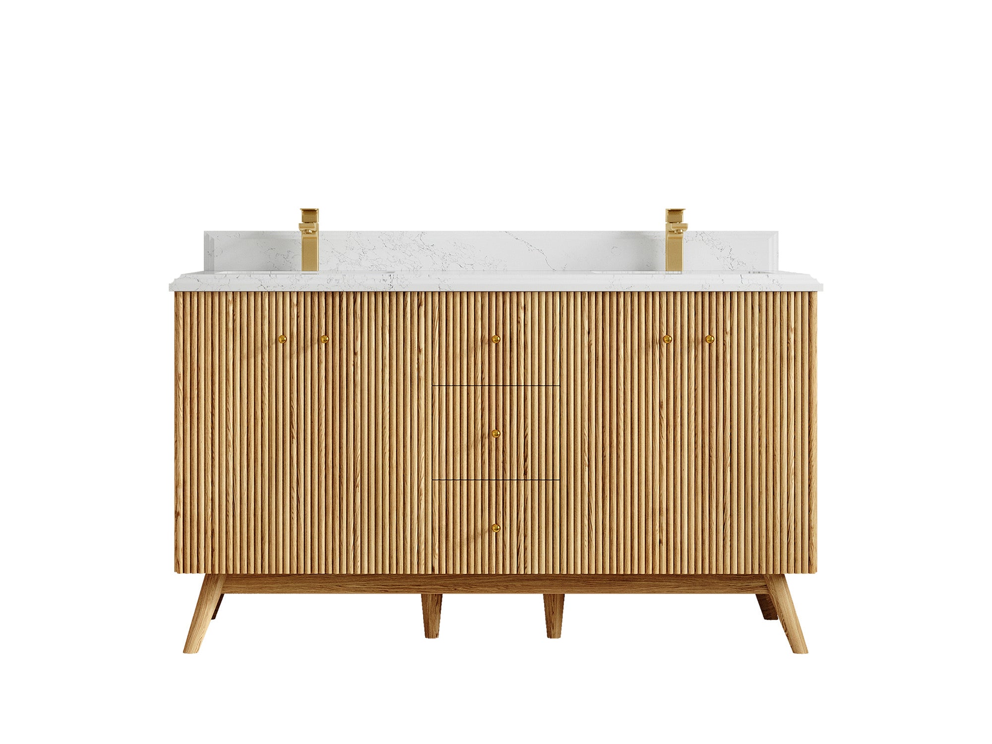 Pasadena White Oak 60 in. W x 22 in. D Double Sink Bathroom Vanity - Willow Bath and Vanity