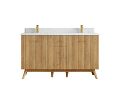 Pasadena White Oak 60 in. W x 22 in. D Double Sink Bathroom Vanity - photo 26