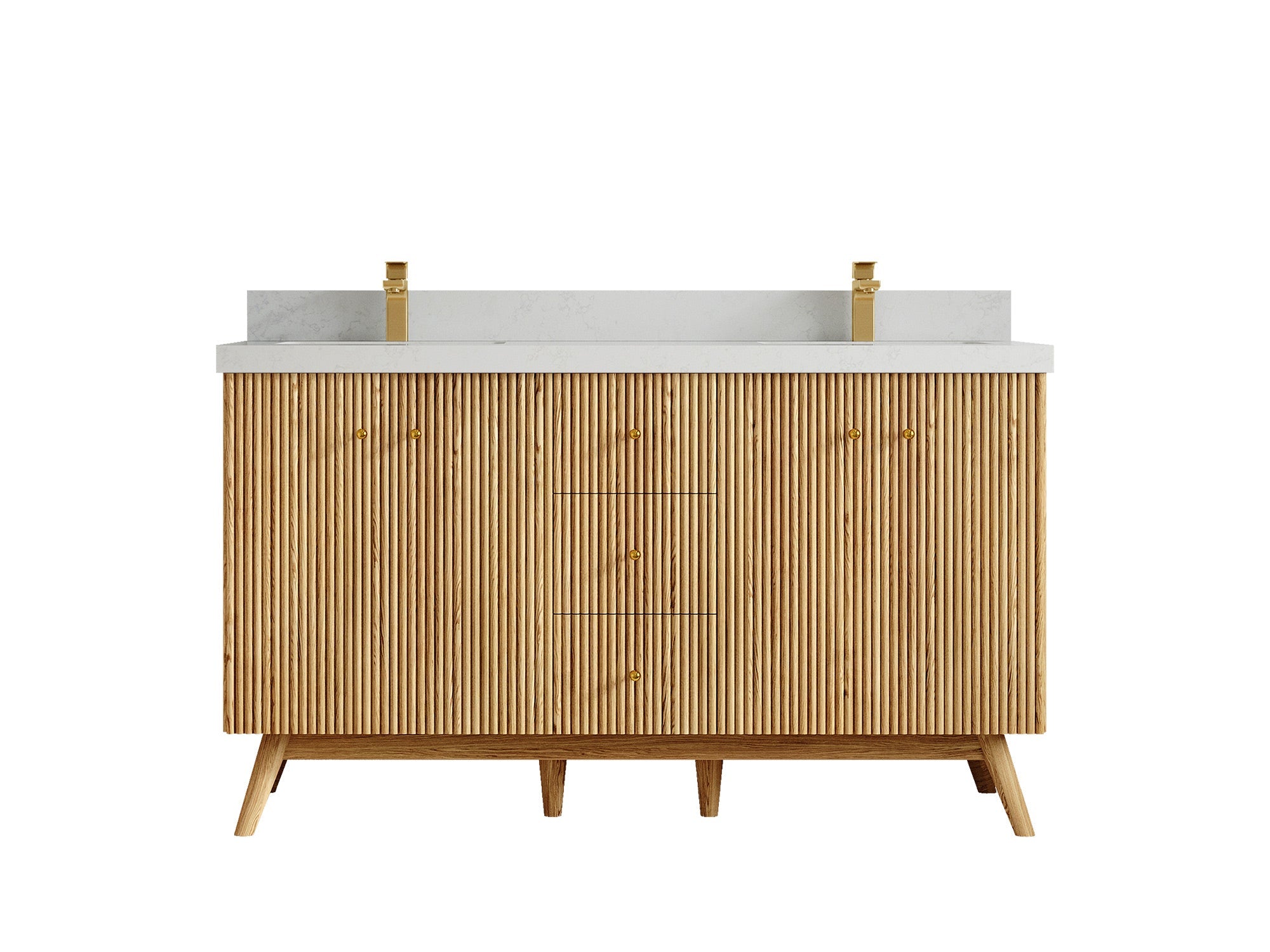 Pasadena White Oak 60 in. W x 22 in. D Double Sink Bathroom Vanity - Willow Bath and Vanity