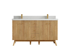 Pasadena White Oak 60 in. W x 22 in. D Double Sink Bathroom Vanity - photo 22