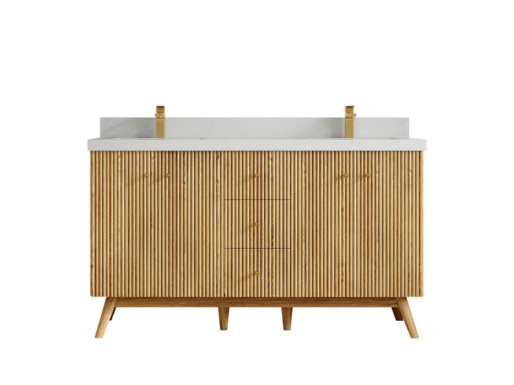 Pasadena White Oak 60 in. W x 22 in. D Double Sink Bathroom Vanity - photo 22