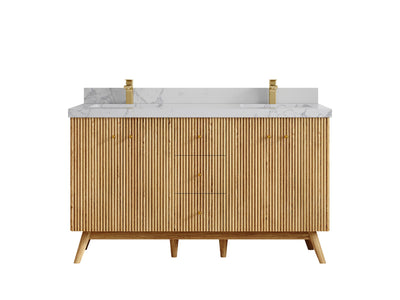 Pasadena White Oak 60 in. W x 22 in. D Double Sink Bathroom Vanity - Willow Bath and Vanity