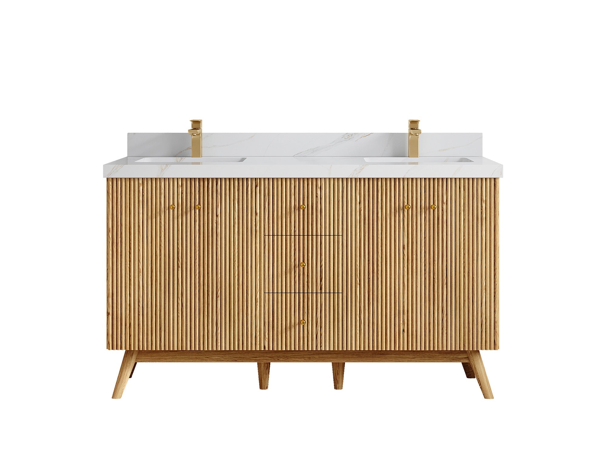 Pasadena White Oak 60 in. W x 22 in. D Double Sink Bathroom Vanity - Willow Bath and Vanity