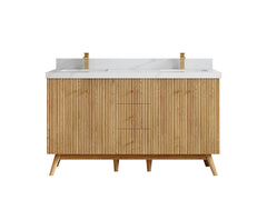 Pasadena White Oak 60 in. W x 22 in. D Double Sink Bathroom Vanity - photo 18