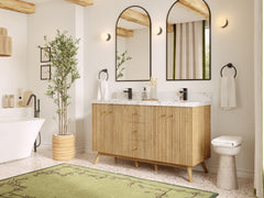 Pasadena White Oak 60 in. W x 22 in. D Double Sink Bathroom Vanity - photo 2