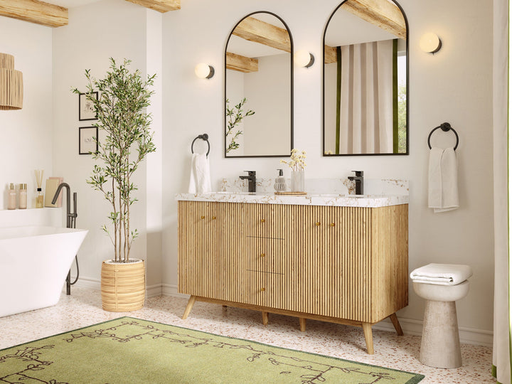 Pasadena White Oak 60 in. W x 22 in. D Double Sink Bathroom Vanity - photo 2