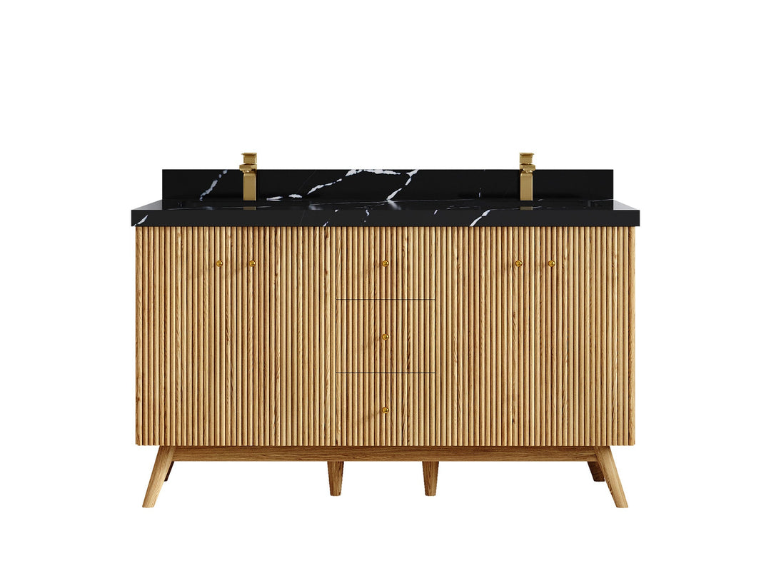 Pasadena White Oak 60 in. W x 22 in. D Double Sink Bathroom Vanity - Willow Bath and Vanity