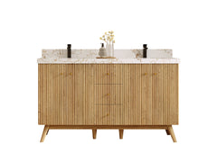 Pasadena White Oak 60 in. W x 22 in. D Double Sink Bathroom Vanity - photo 1
