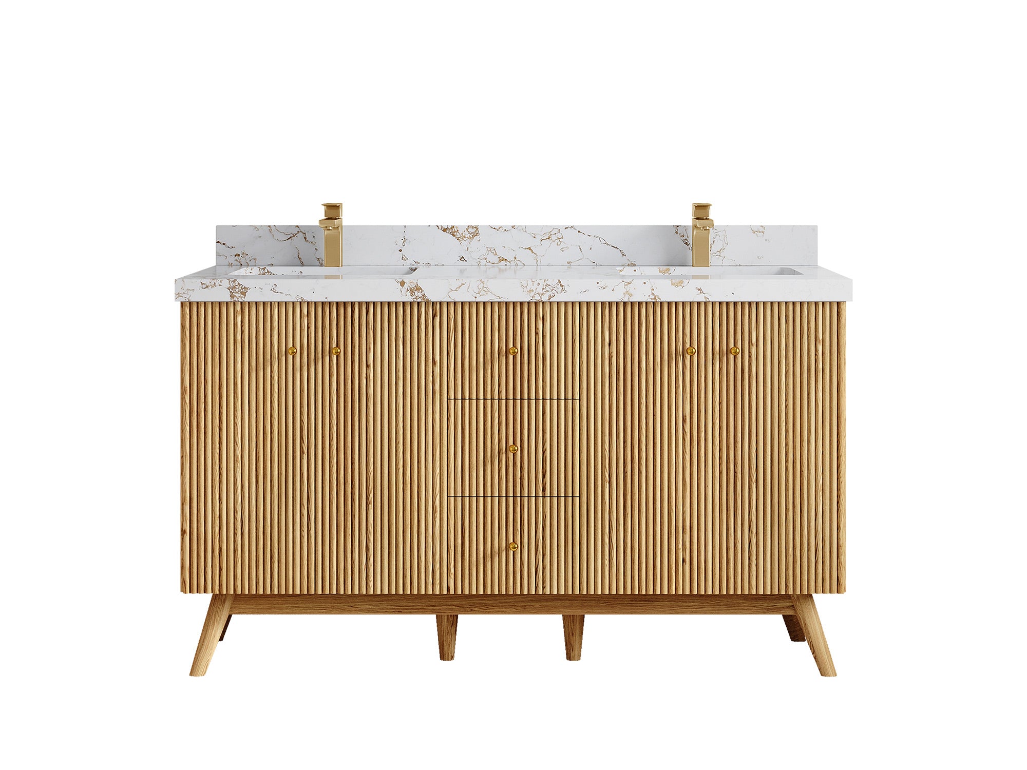 Pasadena White Oak 60 in. W x 22 in. D Double Sink Bathroom Vanity - Willow Bath and Vanity