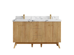 Pasadena White Oak 60 in. W x 22 in. D Double Sink Bathroom Vanity - photo 40
