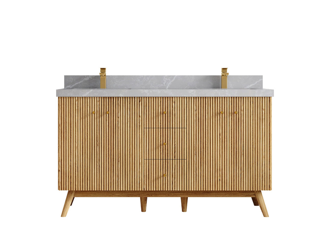 Pasadena White Oak 60 in. W x 22 in. D Double Sink Bathroom Vanity - Willow Bath and Vanity