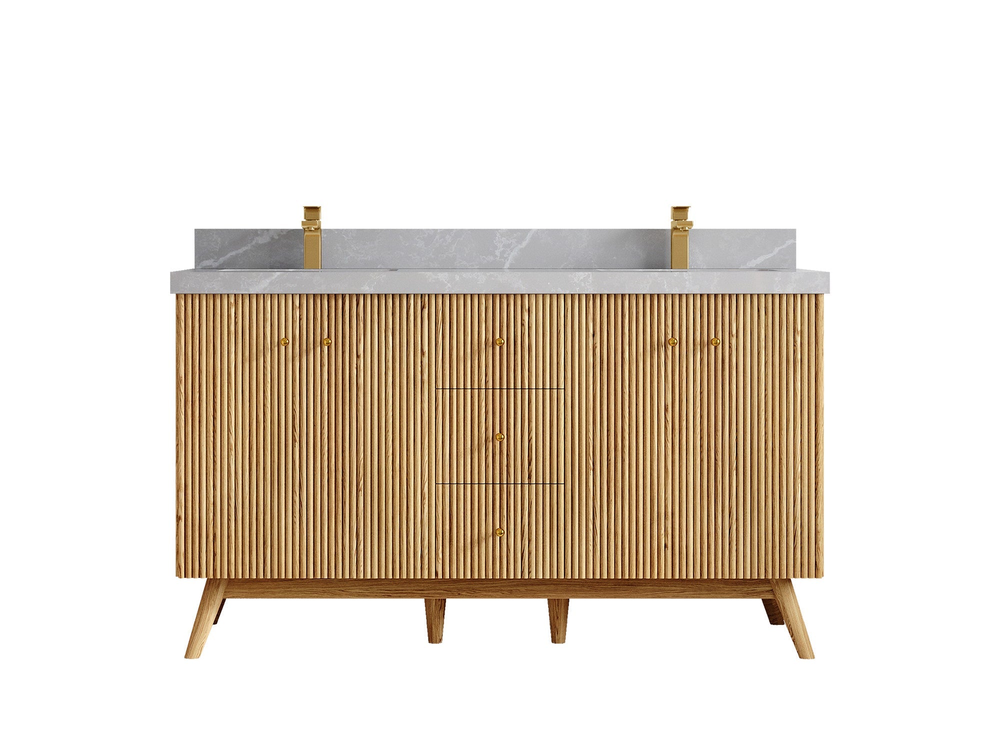 Pasadena White Oak 60 in. W x 22 in. D Double Sink Bathroom Vanity - Willow Bath and Vanity