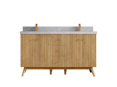 Pasadena White Oak 60 in. W x 22 in. D Double Sink Bathroom Vanity - photo 32