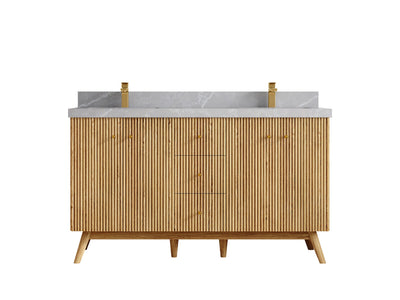 Pasadena White Oak 60 in. W x 22 in. D Double Sink Bathroom Vanity - Willow Bath and Vanity