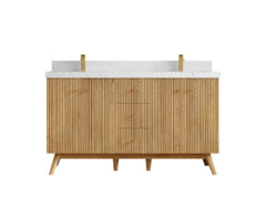Pasadena White Oak 60 in. W x 22 in. D Double Sink Bathroom Vanity - photo 30