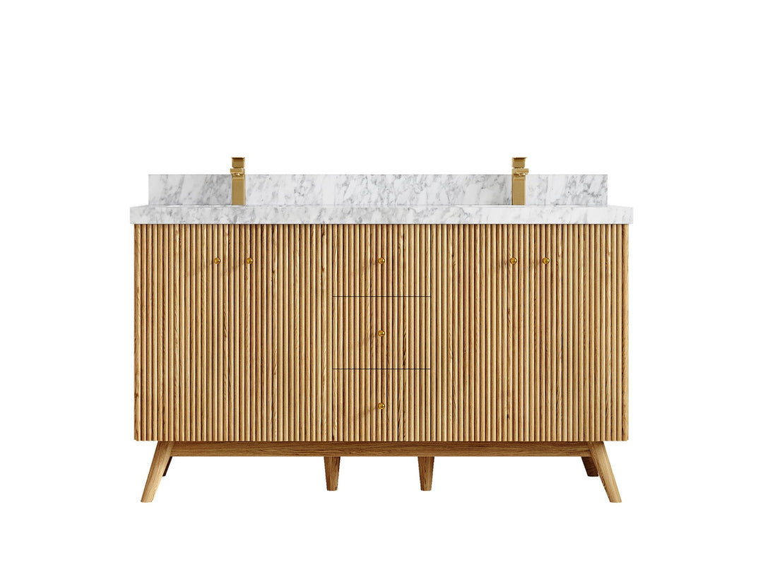 Pasadena White Oak 60 in. W x 22 in. D Double Sink Bathroom Vanity - Willow Bath and Vanity