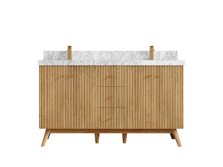 Pasadena White Oak 60 in. W x 22 in. D Double Sink Bathroom Vanity - photo 20