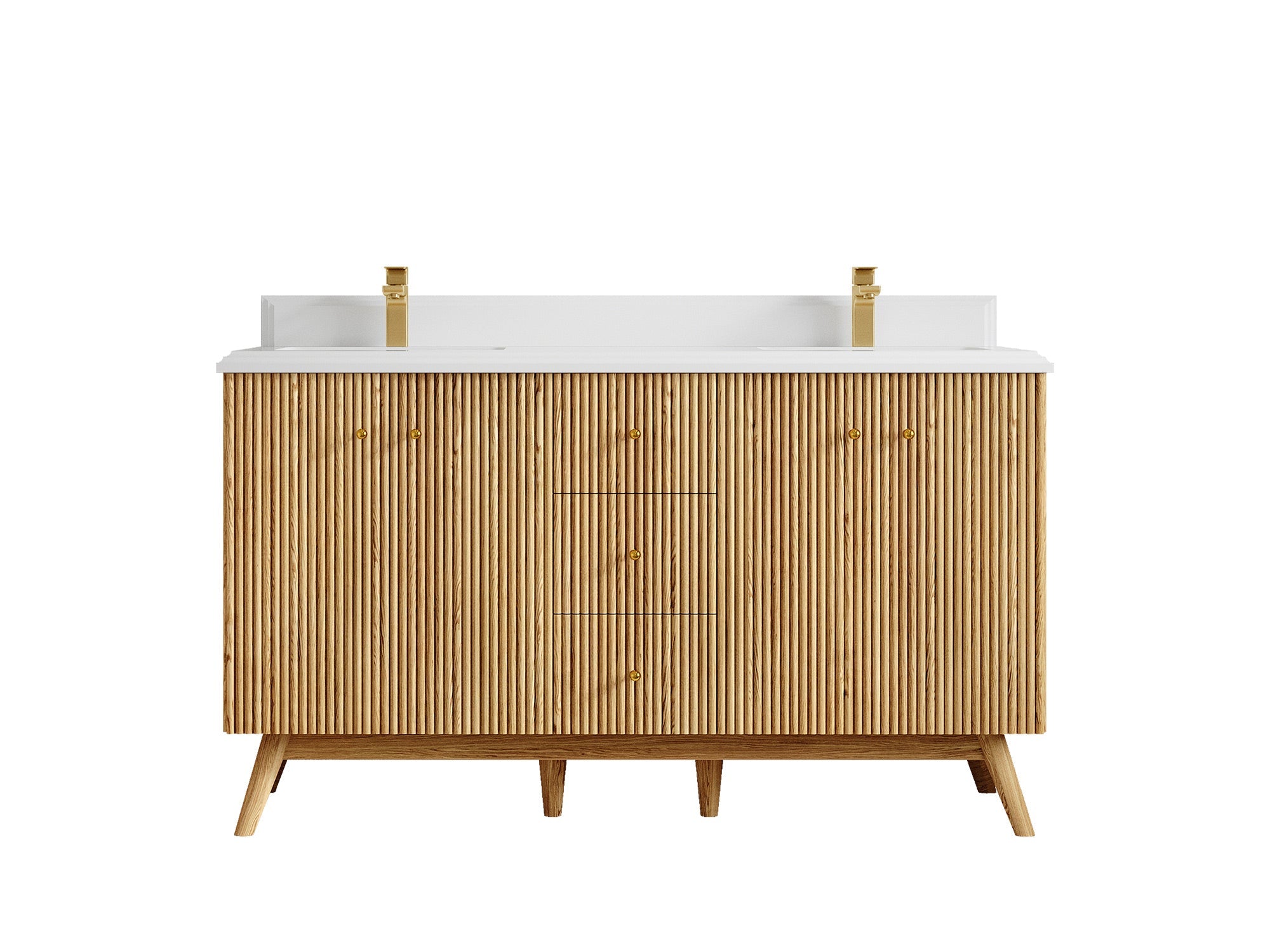 Pasadena White Oak 60 in. W x 22 in. D Double Sink Bathroom Vanity - Willow Bath and Vanity