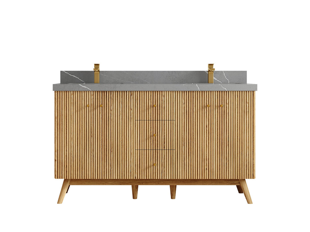 Pasadena White Oak 60 in. W x 22 in. D Double Sink Bathroom Vanity - Willow Bath and Vanity