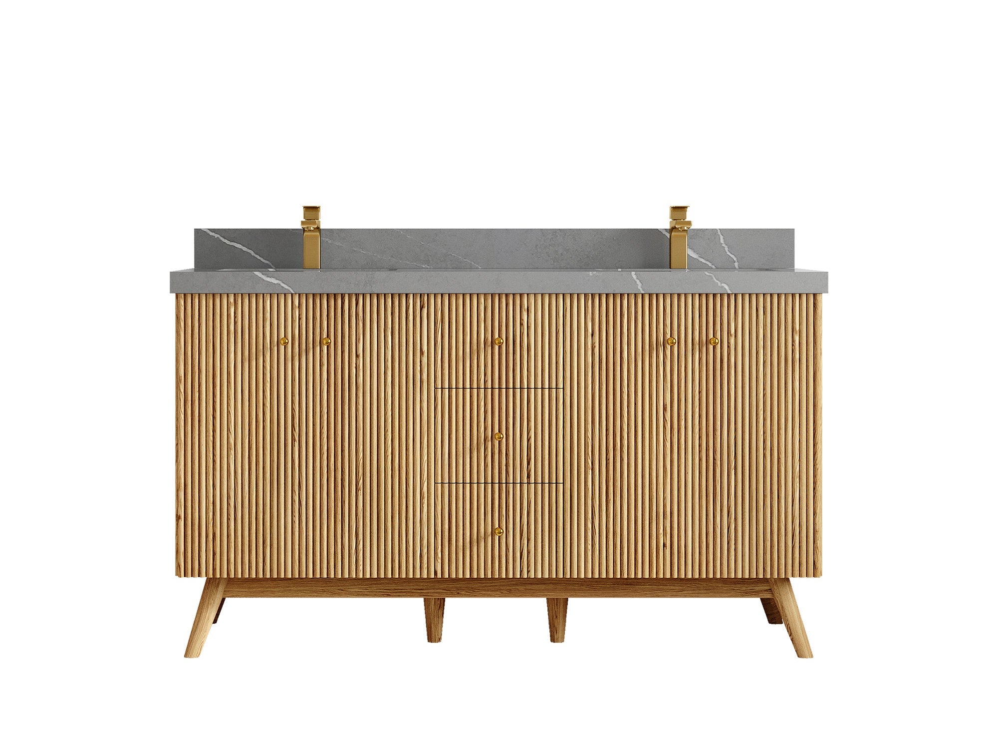 Pasadena White Oak 60 in. W x 22 in. D Double Sink Bathroom Vanity - Willow Bath and Vanity