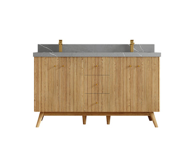 Pasadena White Oak 60 in. W x 22 in. D Double Sink Bathroom Vanity - Willow Bath and Vanity