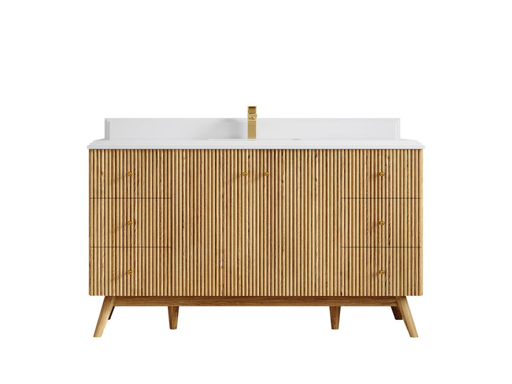 Pasadena White Oak 60 in. W x 22 in. D Single Sink Bathroom Vanity - photo 28