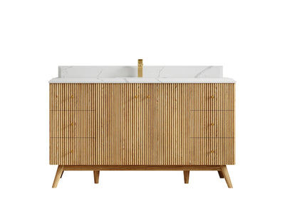 Pasadena White Oak 60 in. W x 22 in. D Single Sink Bathroom Vanity - Willow Bath and Vanity