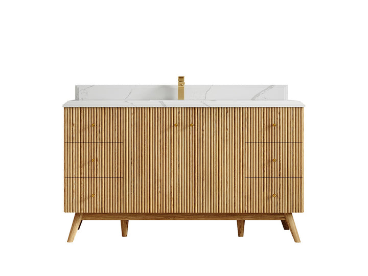 Pasadena White Oak 60 in. W x 22 in. D Single Sink Bathroom Vanity - photo 24