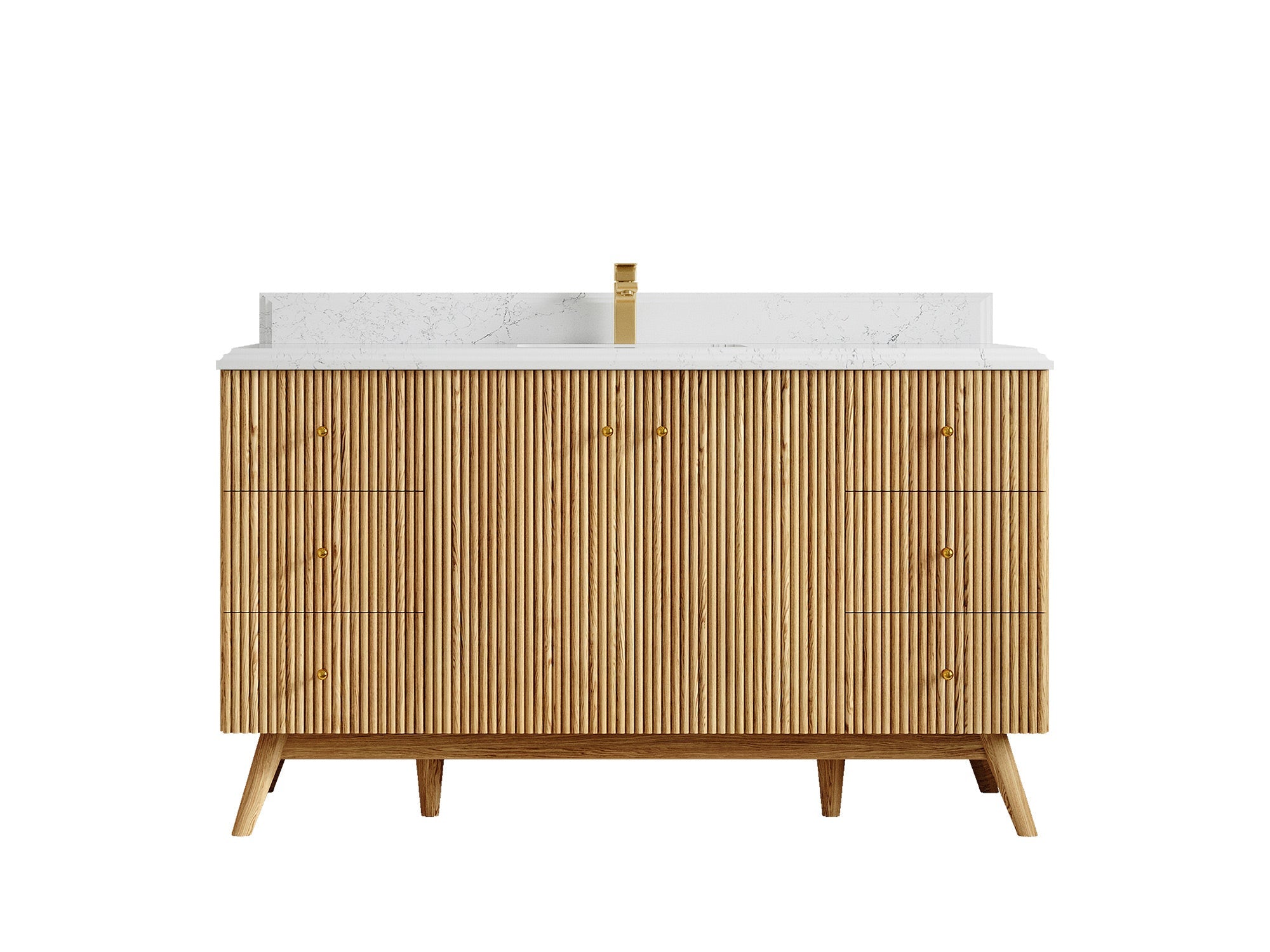 Pasadena White Oak 60 in. W x 22 in. D Single Sink Bathroom Vanity - Willow Bath and Vanity