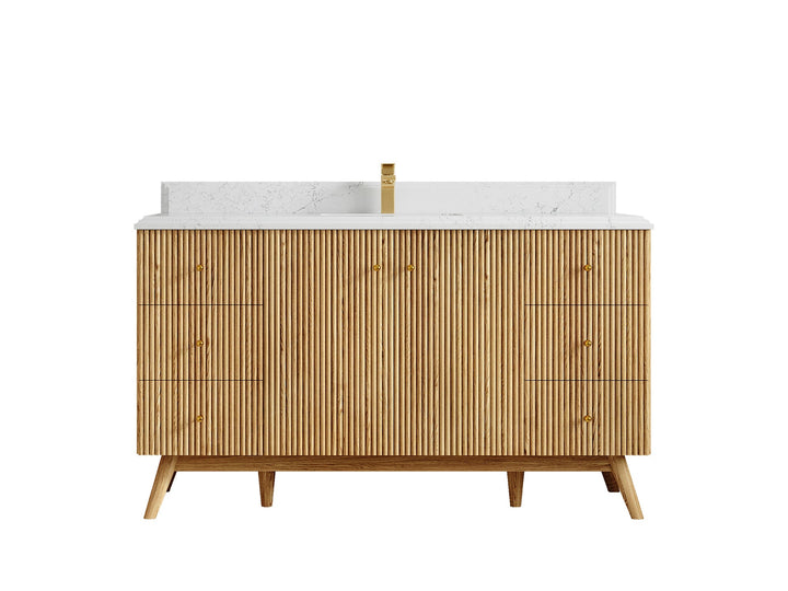 Pasadena White Oak 60 in. W x 22 in. D Single Sink Bathroom Vanity - photo 26