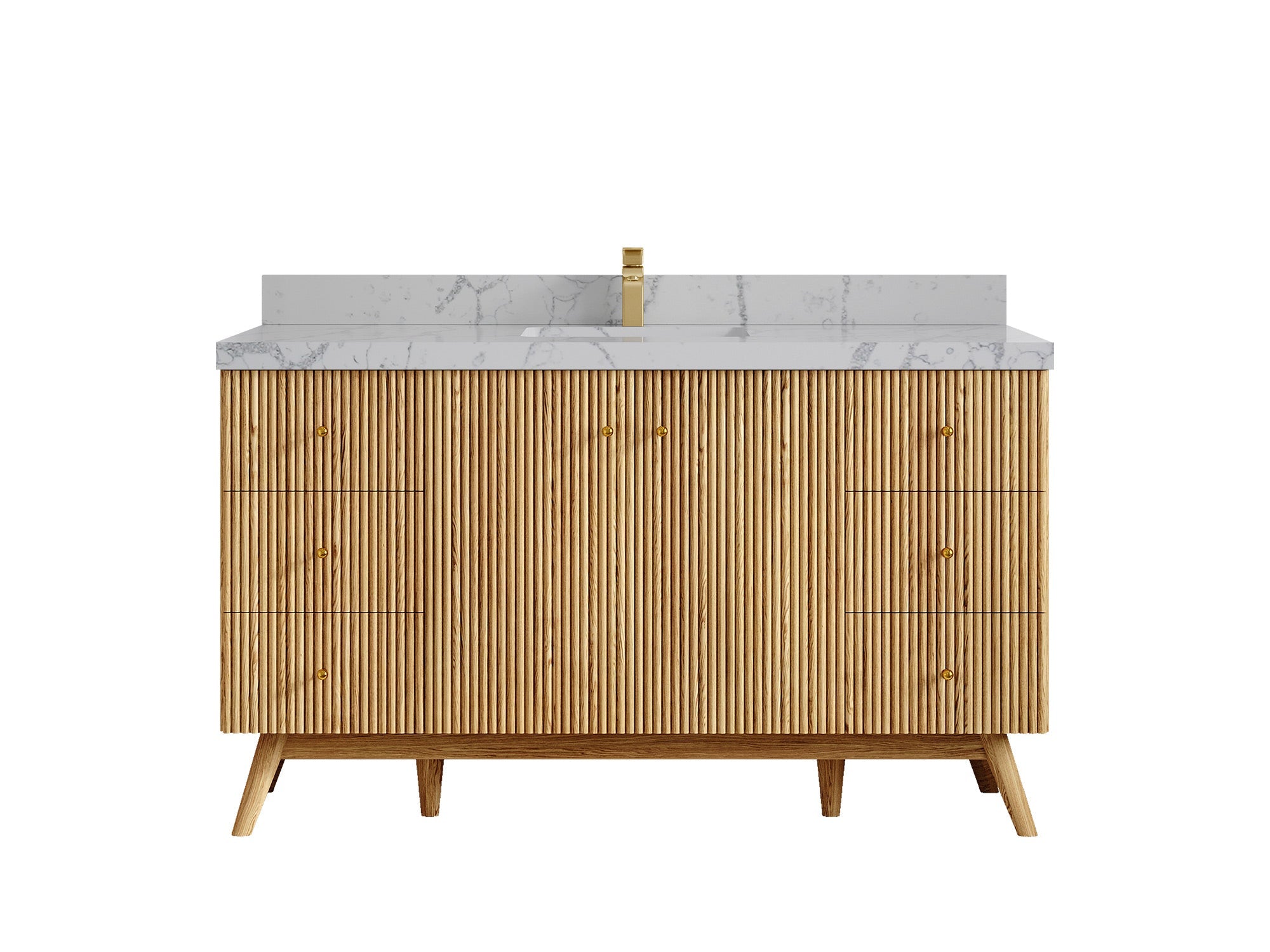 Pasadena White Oak 60 in. W x 22 in. D Single Sink Bathroom Vanity - Willow Bath and Vanity