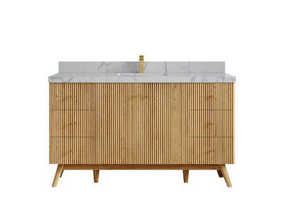 Pasadena White Oak 60 in. W x 22 in. D Single Sink Bathroom Vanity - Willow Bath and Vanity