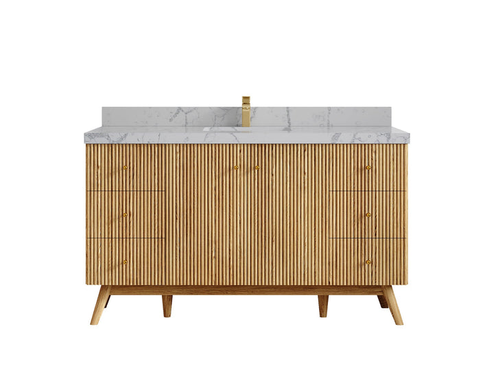 Pasadena White Oak 60 in. W x 22 in. D Single Sink Bathroom Vanity - photo 42