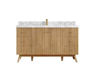 Pasadena White Oak 60 in. W x 22 in. D Single Sink Bathroom Vanity - Willow Bath and Vanity