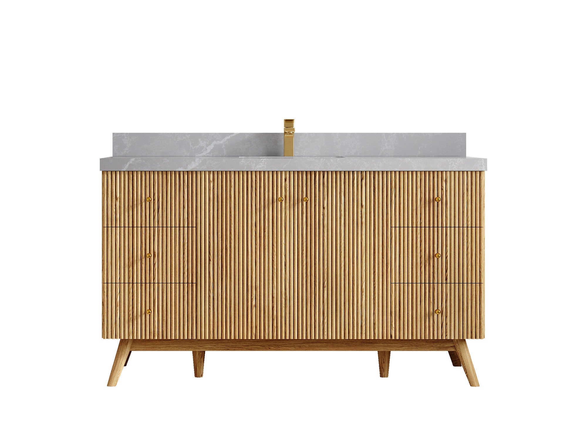 Pasadena White Oak 60 in. W x 22 in. D Single Sink Bathroom Vanity - Willow Bath and Vanity