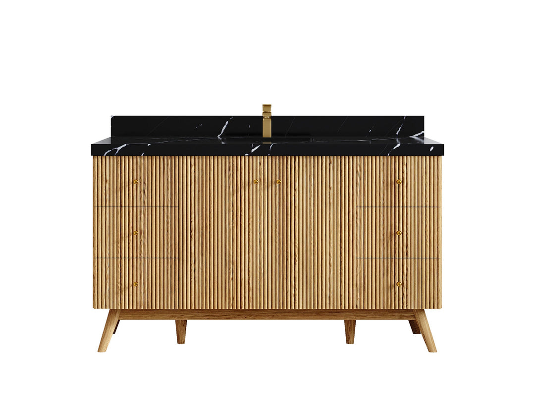 Pasadena White Oak 60 in. W x 22 in. D Single Sink Bathroom Vanity - Willow Bath and Vanity