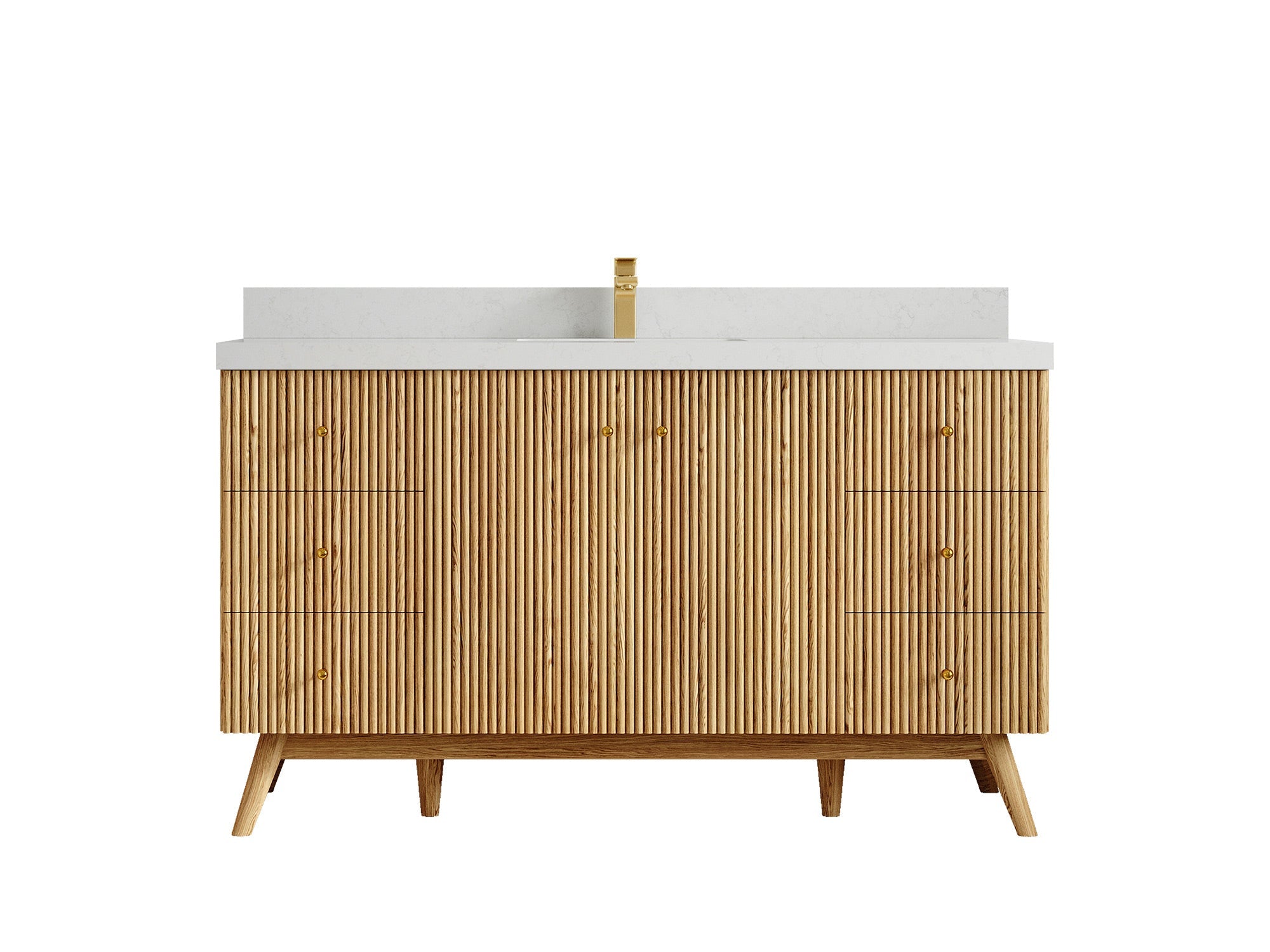 Pasadena White Oak 60 in. W x 22 in. D Single Sink Bathroom Vanity - Willow Bath and Vanity