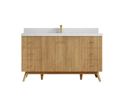 Pasadena White Oak 60 in. W x 22 in. D Single Sink Bathroom Vanity - Willow Bath and Vanity