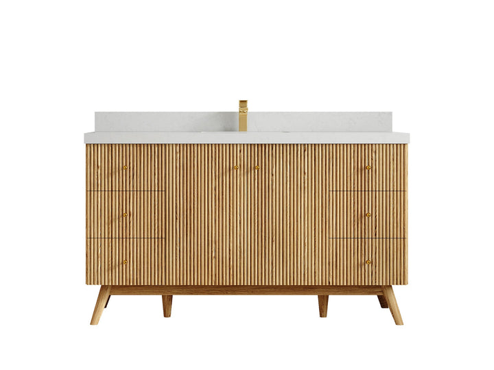 Pasadena White Oak 60 in. W x 22 in. D Single Sink Bathroom Vanity - photo 22