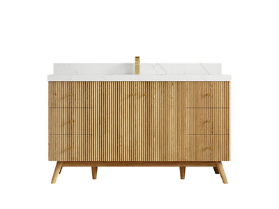 Pasadena White Oak 60 in. W x 22 in. D Single Sink Bathroom Vanity - Willow Bath and Vanity