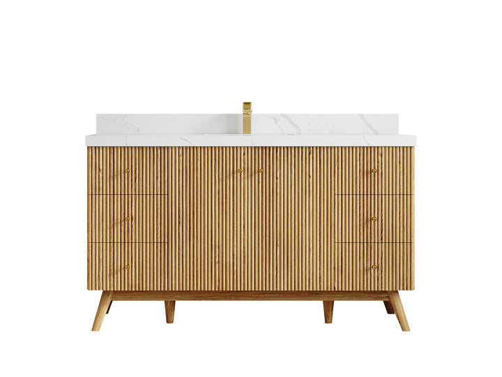 Pasadena White Oak 60 in. W x 22 in. D Single Sink Bathroom Vanity - photo 14