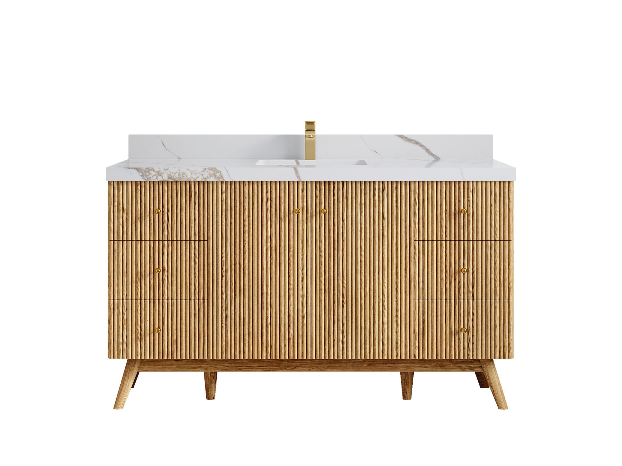 Pasadena White Oak 60 in. W x 22 in. D Single Sink Bathroom Vanity - Willow Bath and Vanity