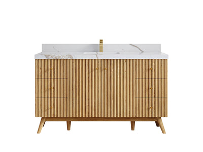 Pasadena White Oak 60 in. W x 22 in. D Single Sink Bathroom Vanity - Willow Bath and Vanity