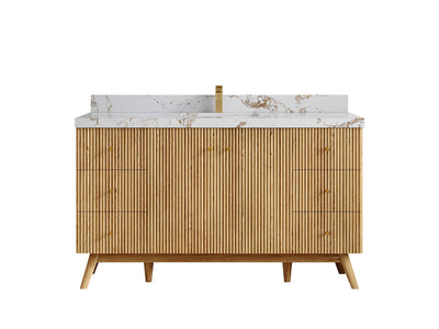 Pasadena White Oak 60 in. W x 22 in. D Single Sink Bathroom Vanity - Willow Bath and Vanity