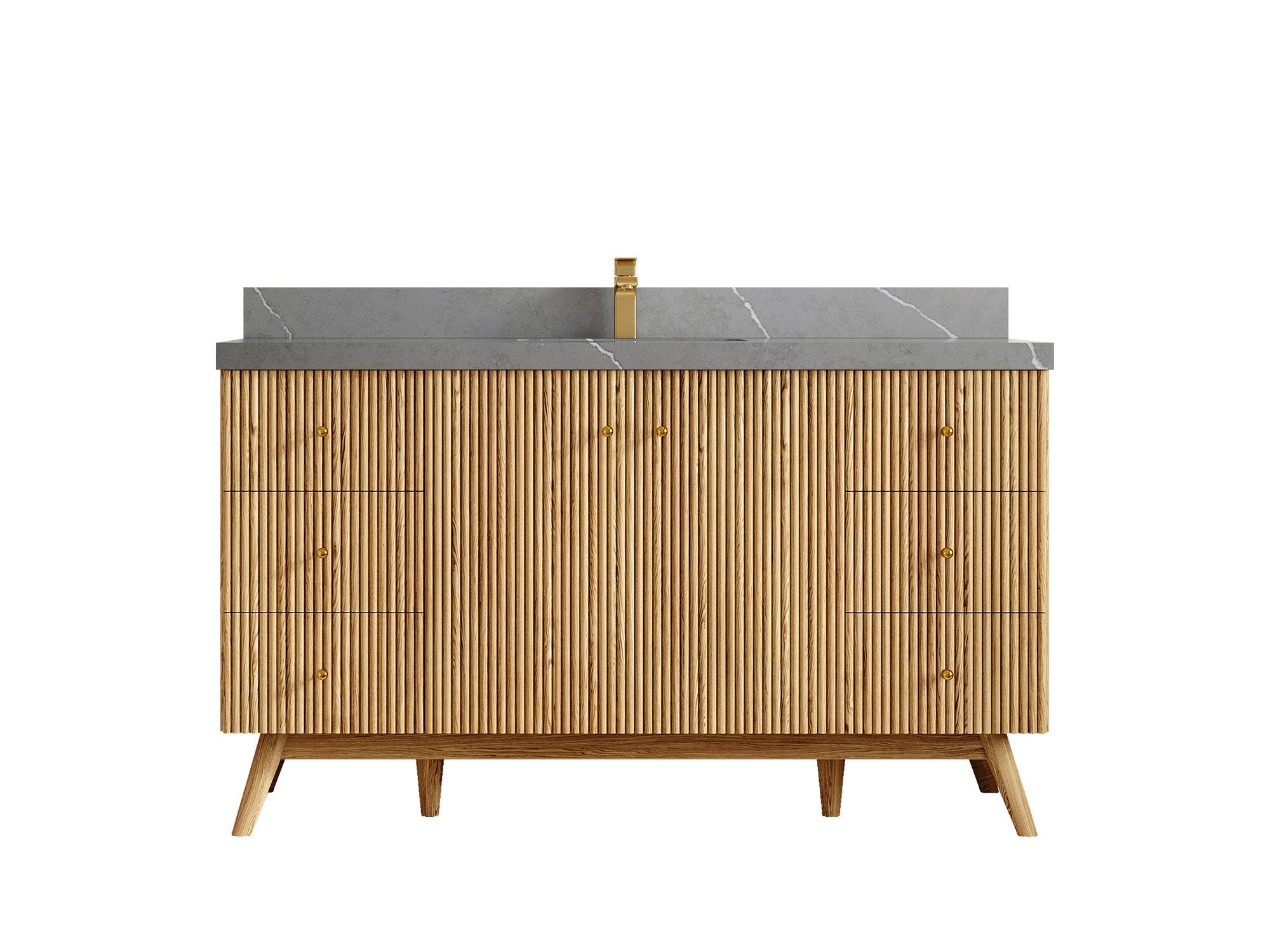 Pasadena White Oak 60 in. W x 22 in. D Single Sink Bathroom Vanity - Willow Bath and Vanity
