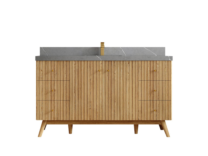 Pasadena White Oak 60 in. W x 22 in. D Single Sink Bathroom Vanity - photo 34