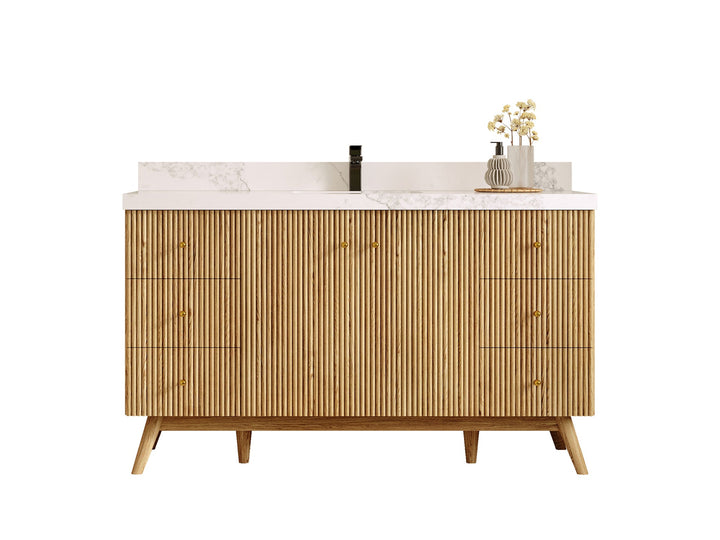 Pasadena White Oak 60 in. W x 22 in. D Single Sink Bathroom Vanity - photo 1