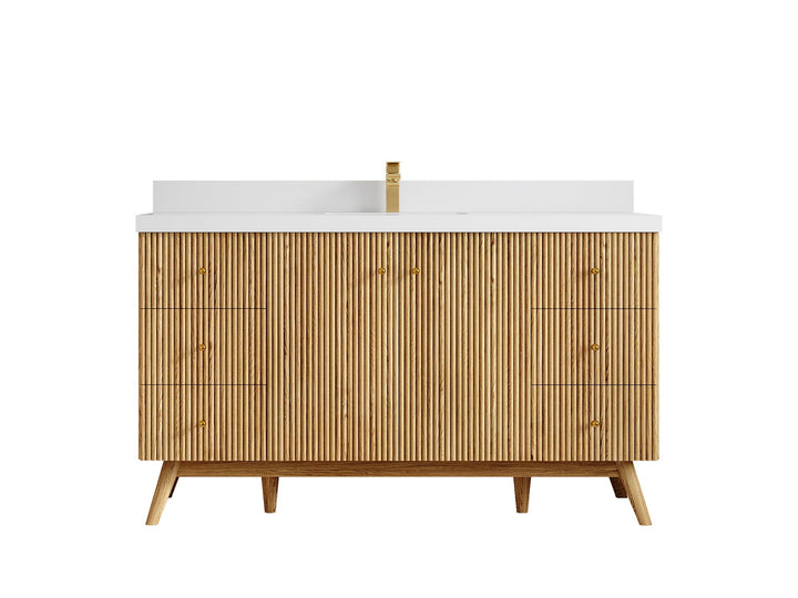 Pasadena White Oak 60 in. W x 22 in. D Single Sink Bathroom Vanity - photo 44